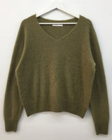 Hairy Angora V-Neck Knit (4 Colors)