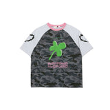 Clover Overfit Raglan T-shirt [Camo Grey]
