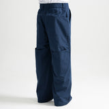 Poly Cotton RIB Track Zip Pants - NAVY