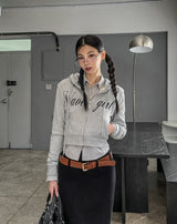 Girls Lettering Slim Hoodie