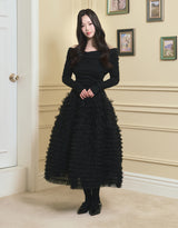 [ATELIER]  Rachel Volume Flare Tulle Skirt Black