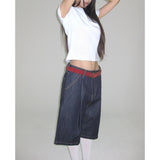 Raw denim bermuda shorts