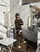 No.1076 M KNIT hood ZIP-UP (7color)