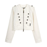 Eira Military Button Denim Jacket