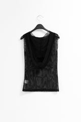 see-through hood sleeveless top(3colors)