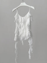 frill cancan sleeveless blouse top