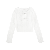 パンチングリボンカーディガン(3 COLORS)