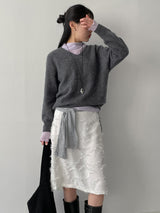 Raccoon V-neck loose-fit knit
