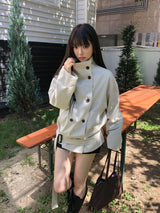 バイリン ベルテッド ショート トレンチ ジャケット