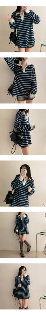Lao Rouge Fit Color Collar Danjara Sweatshirt T-shirt
