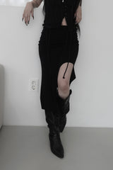 unbalanced low tunnel skirt (2color)