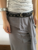 Double wrap eyelet slim belt