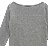 オータムボートネックセミクロップスリークウォーターTシャツ