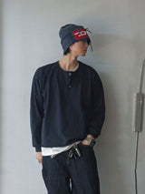 ASCLO レイヤードヘンリーネックTシャツ (3color)