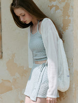 V NECK BUTTON CARDIGAN IVORY