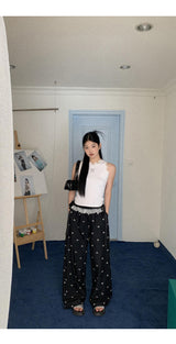 cat lace bow sleeveless tee
