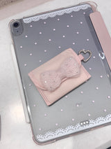 レース水玉模様のiPadケース