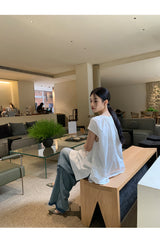 フレンチシャツ ルーズフィット ノースリーブTシャツ