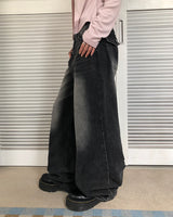 Seyu Back-Point Washed Denim Pants