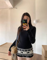 Muse Nordic Turtleneck Line One-Piece Dress