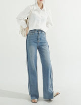Overlock Side Cutting Denim Pants