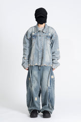 Poria Vintage Crop Denim Jacket