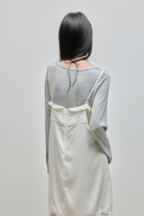 Silky Lace Bustier Dress_Ivory