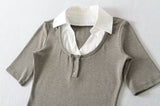 Vella Contrast Collar Top