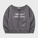 MELLOW DREAM Off Shoulder Sweatshirt