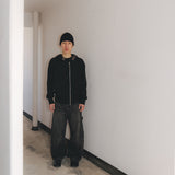 Writer hooded zip-up / Melange gray