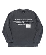 BBD ヒデンスローガンピグメントロングTシャツ（チャコール）