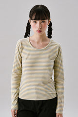 Stripe wool Tee [Ivory]