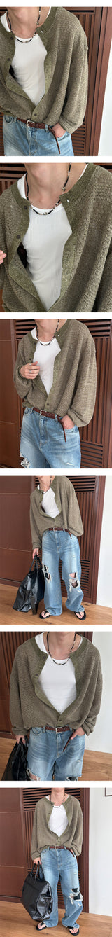 [Unisex] Ethnic see through cardigan(3color)