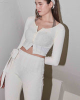 MODAL KNIT FLARE PANTS / CREAM