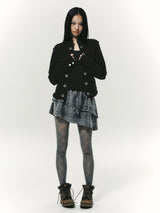 TWIST FRILL SKIRT GREY