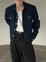 Western crop denim shirts jacket
