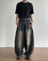 Brown balloon denim pants