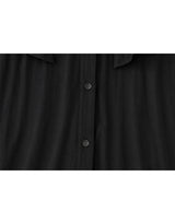 レオニーⅤネックケープタイボタンブラウス Black