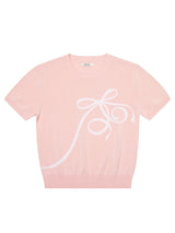 KIRSH PLAIN RIBBON CHERRY SUMMER KNIT - PINK