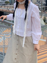 frill square blouse