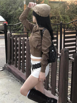 Deep Brown Crop Jumper