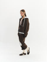 Fluffy Zip-Up Hoodie (Brown)
