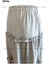 cotton frill bendable long skirt
