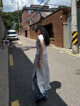 side button smocking skirt & dress 