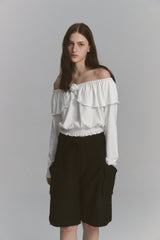 Tulip Off Shoulder Top White