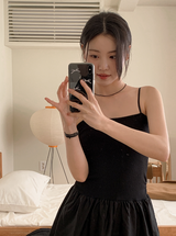 [SHOPPERMADE] Chiffon Flare Layered Sleeveless Mini Dress