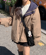 About Colorful Hood Bomber Jacket