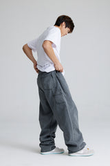 CARPENTER LOOSEFIT DENIM PANTS GRAY