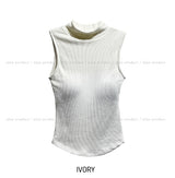 Perry Ribbed Half Turtleneck Sleeveless (With Cup)