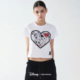 101 DALMATIANS BIG HEART CROP TOP_BLACK